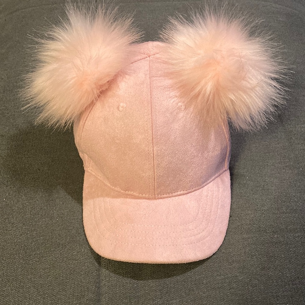 Pink puffy hat